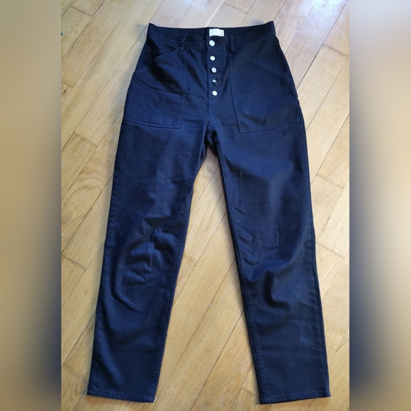 Aritzia Wilfred Free Button Front Mom Jeans Black Size 10 - Picture 3 of 8